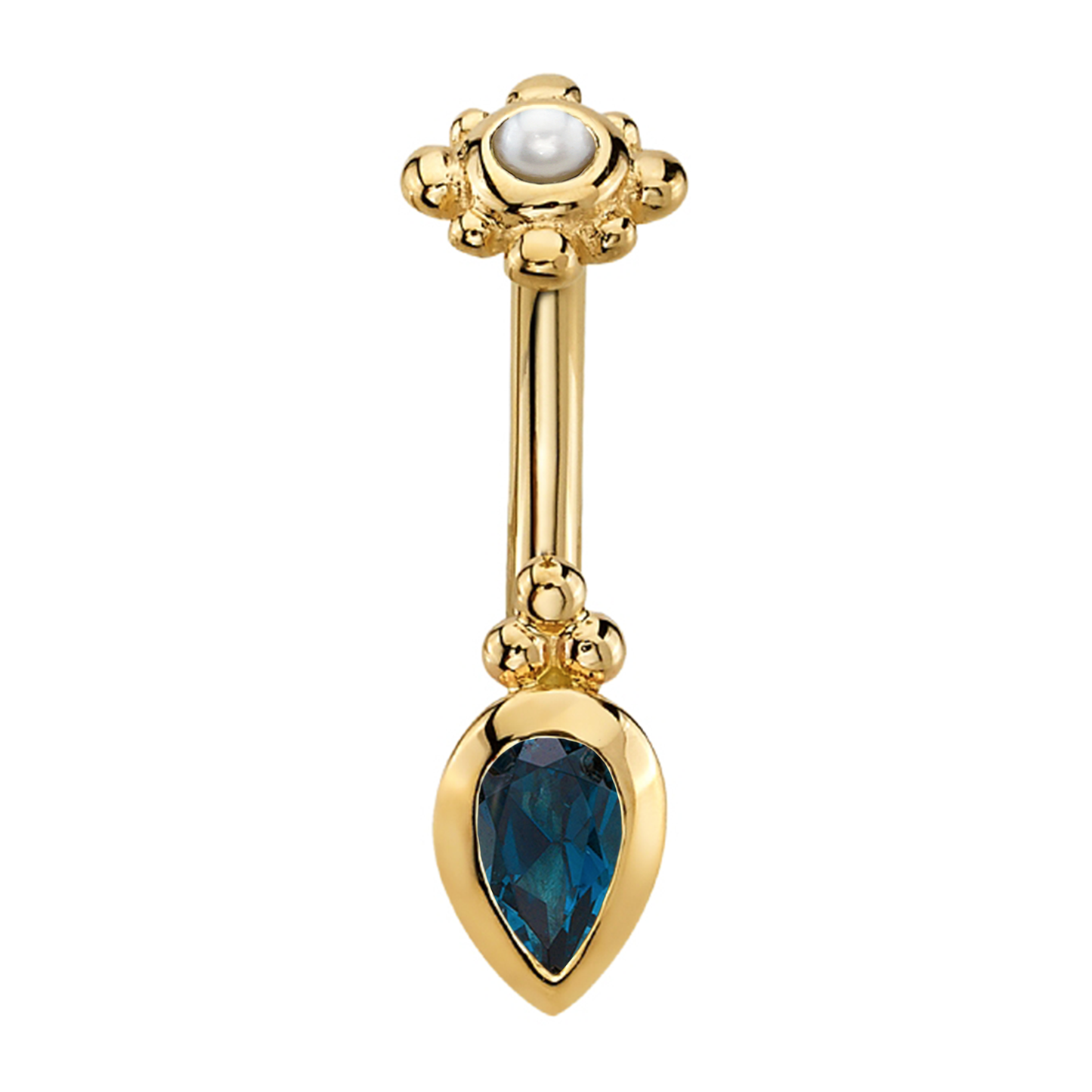 Beaded Pear Curved Barbell