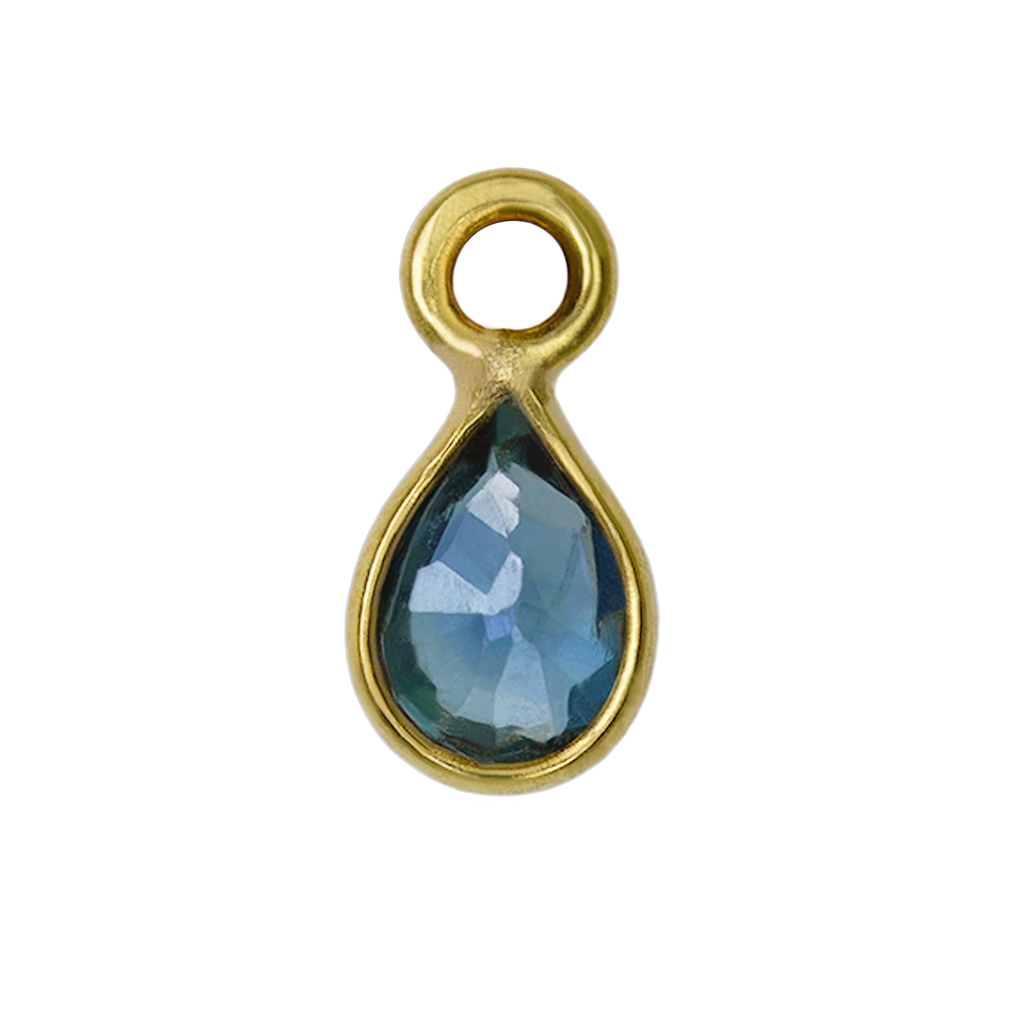 Teal Sapphire Teardrop Charm
