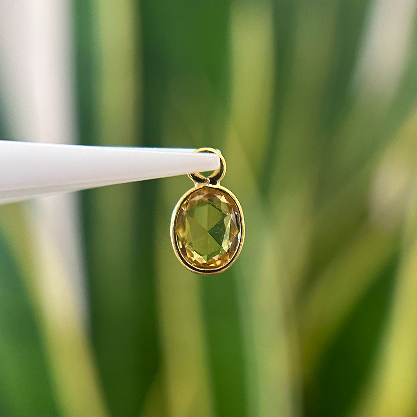 Oval Yellow Sapphire Charm