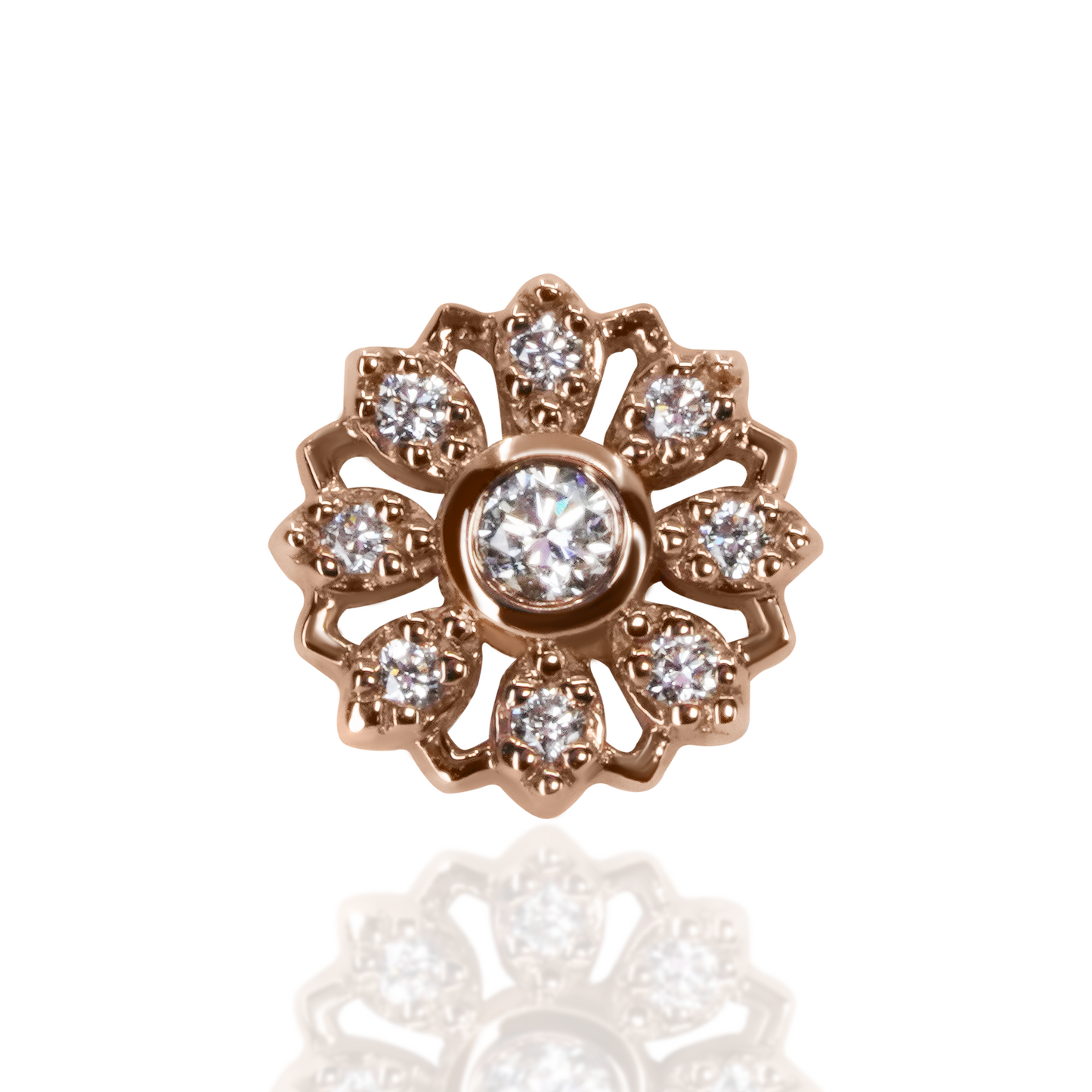 Rosette with Diamond Threaded End