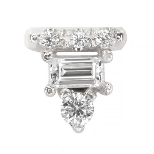 Diamond Baguette Bar Threaded End