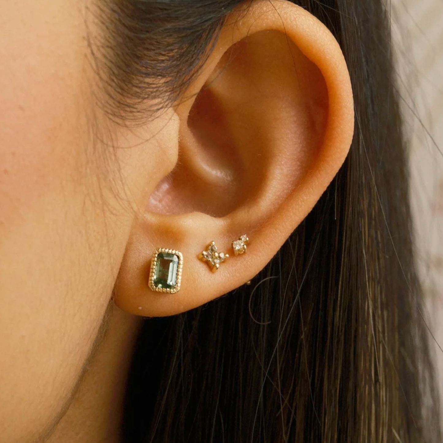Green Sapphire Wisp Earrings