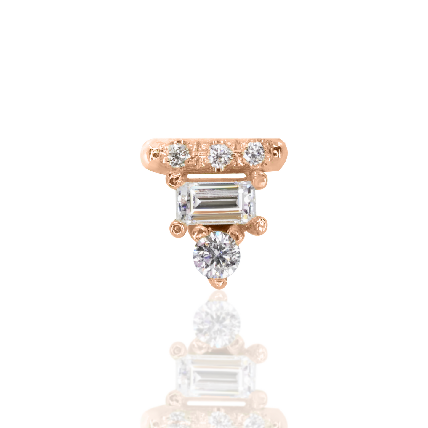Diamond Baguette Bar Threaded End