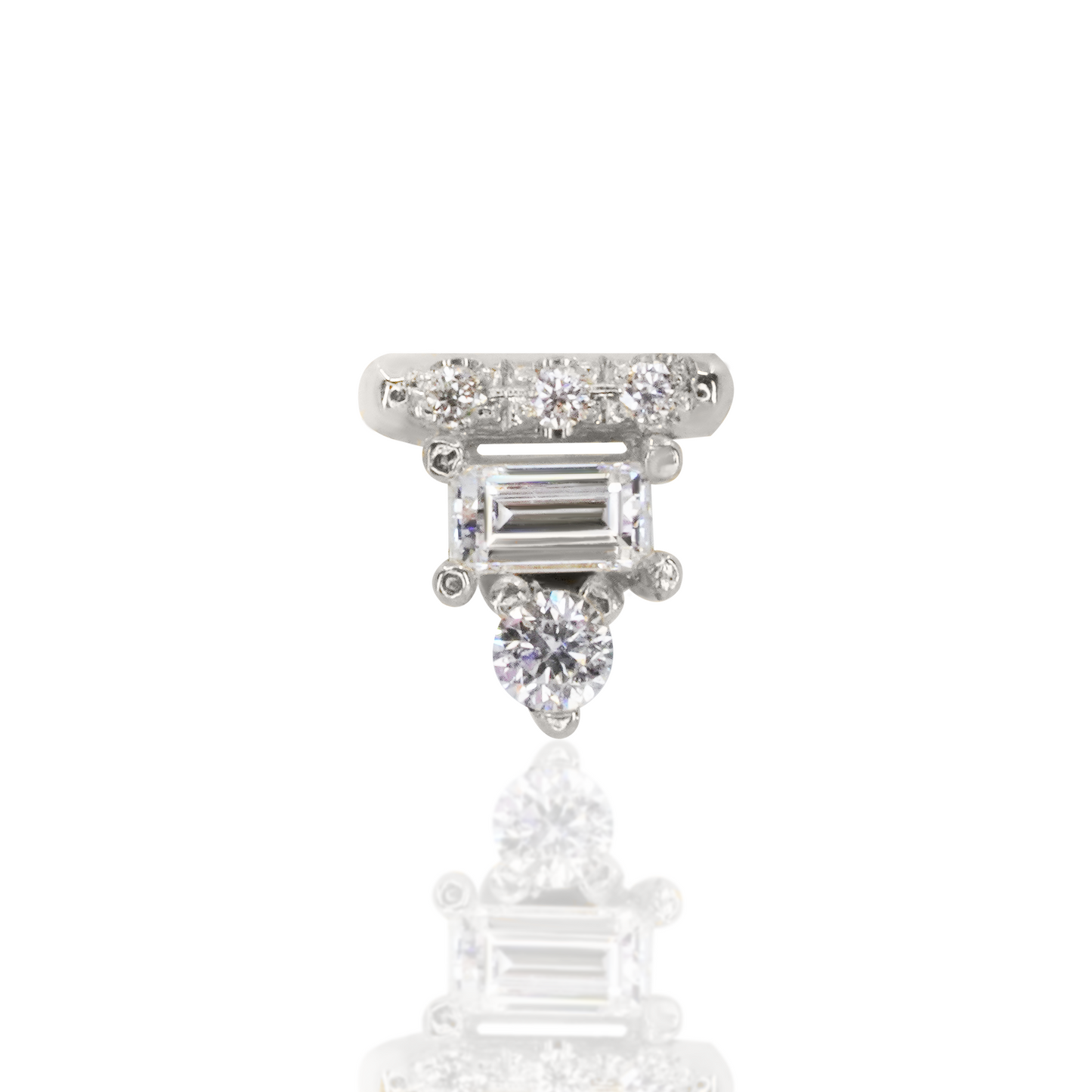 Diamond Baguette Bar Threaded End