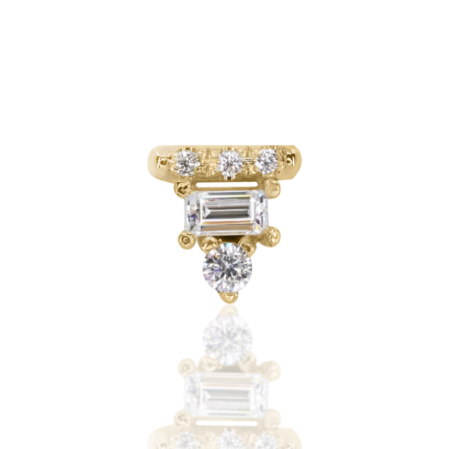 Diamond Baguette Bar Threaded End