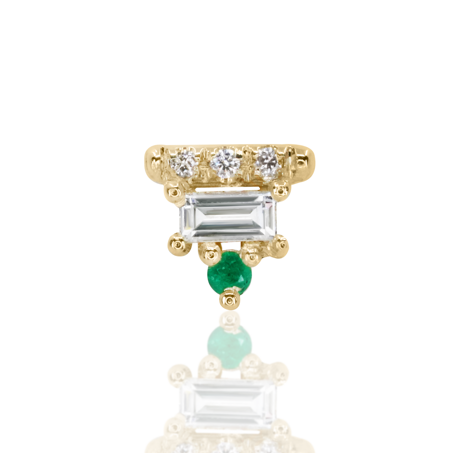 Emerald Baguette Bar Threaded End