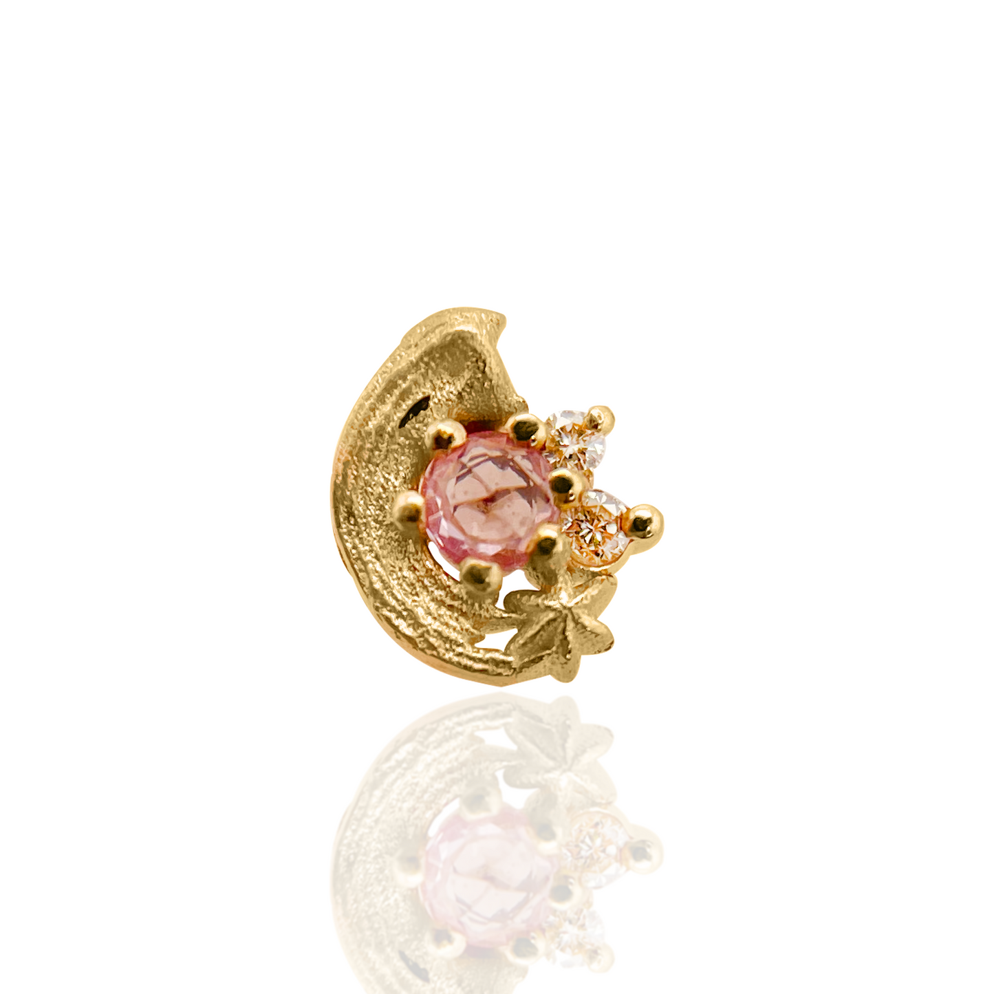 Potter's Pink with Pink Sapphire with Diamond Threaded End