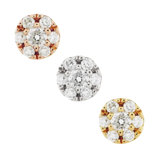 Pavé Hex Disc Threadless End