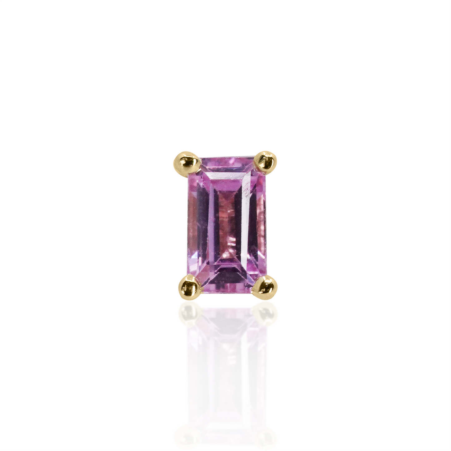 Joey Baguette with Pink Sapphire Threadless End