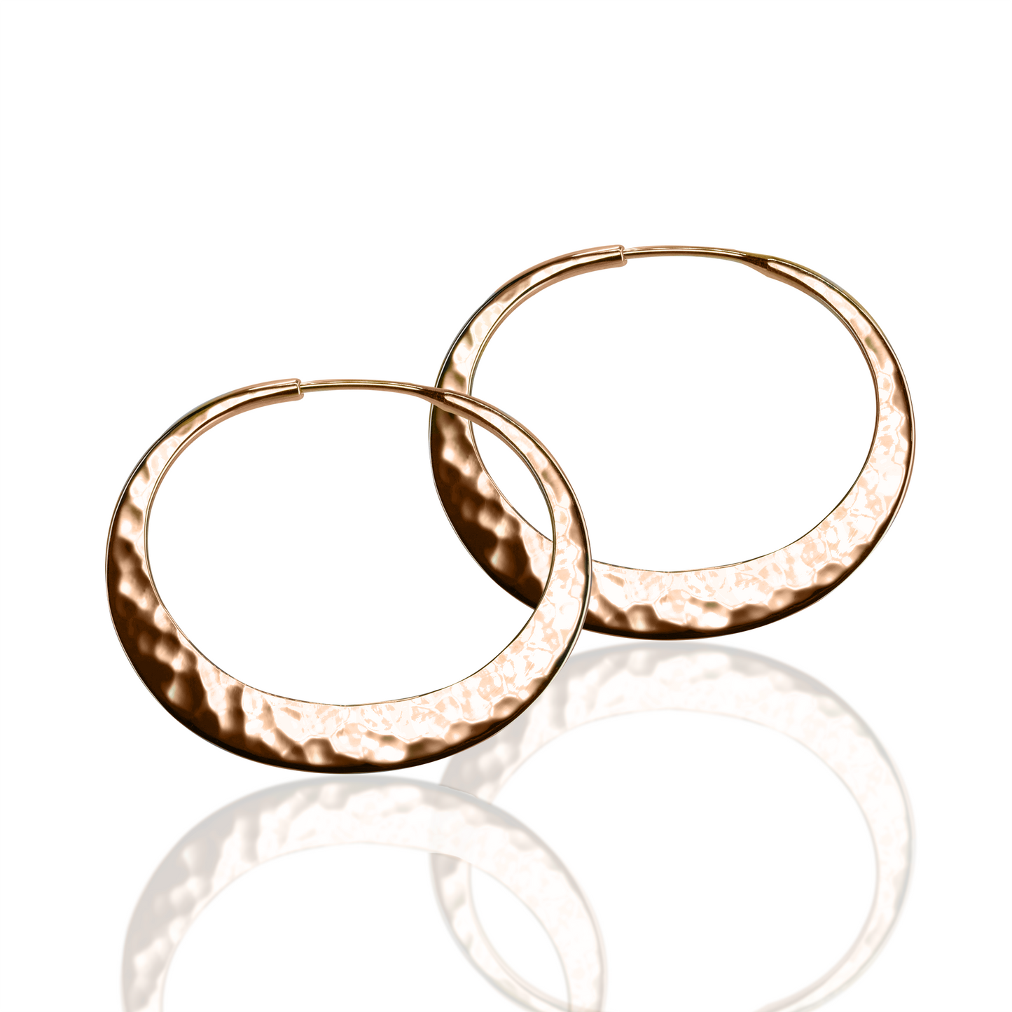 High Polish Medium Eclipse Hoop Earrings - PAIR