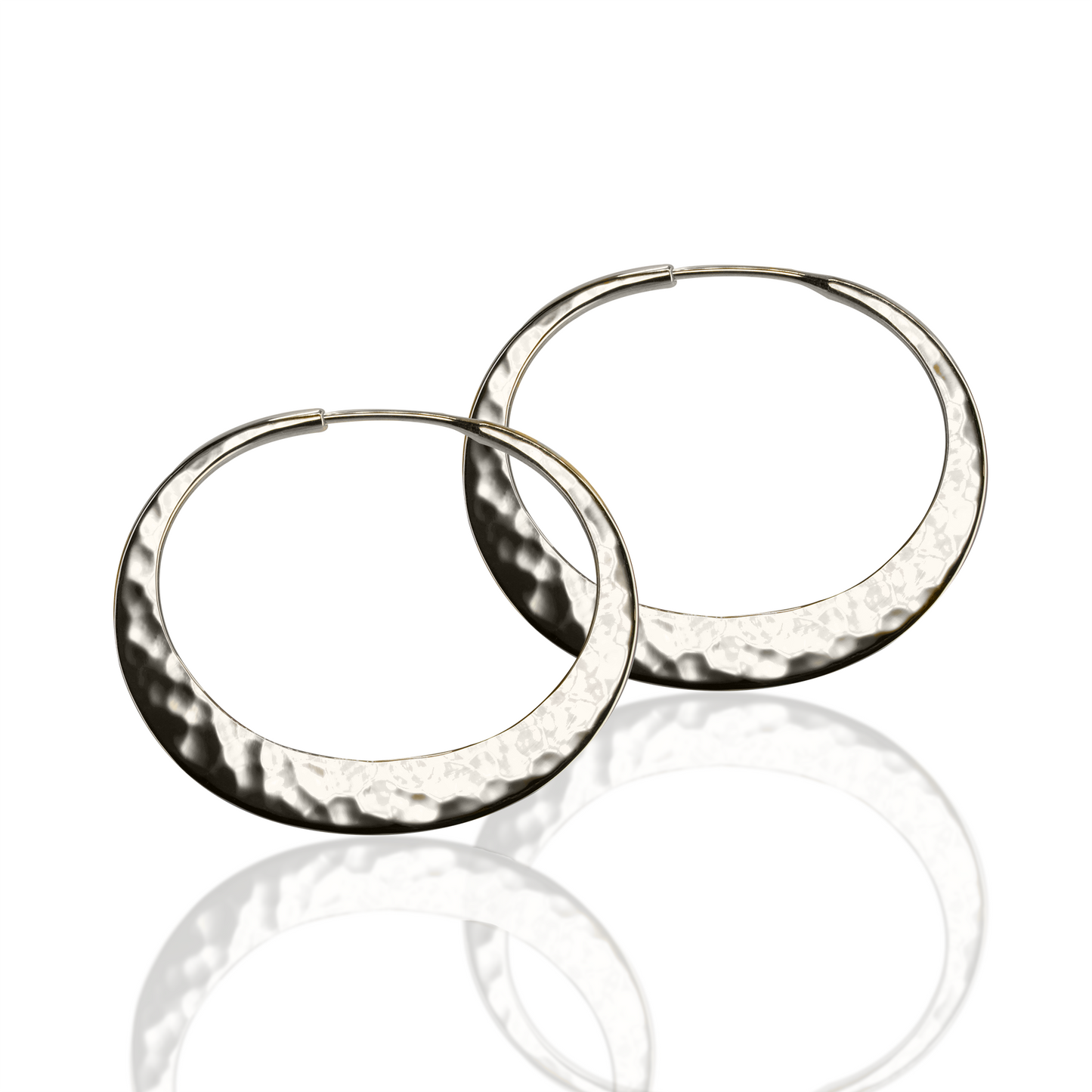 High Polish Medium Eclipse Hoop Earrings - PAIR
