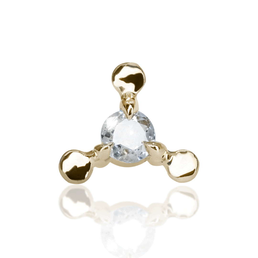 Nijmeh Stud in Assorted Gemstones Threaded End