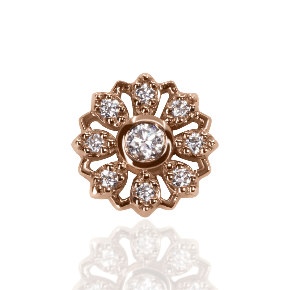 Rosette with Diamond Threaded End
