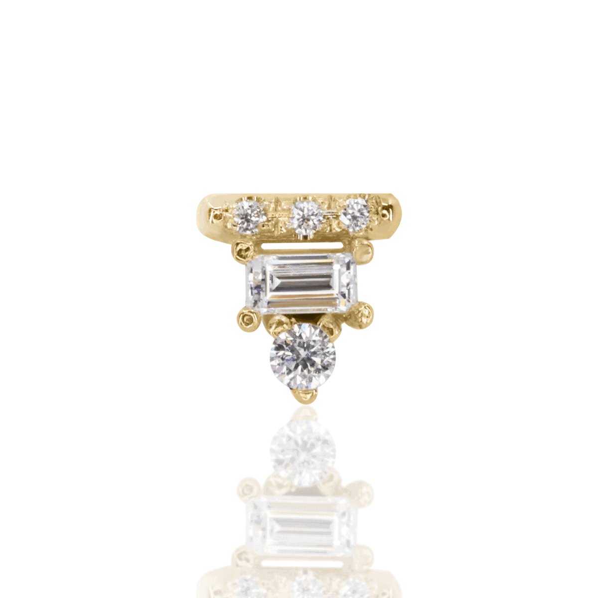 Diamond Baguette Bar Threaded End