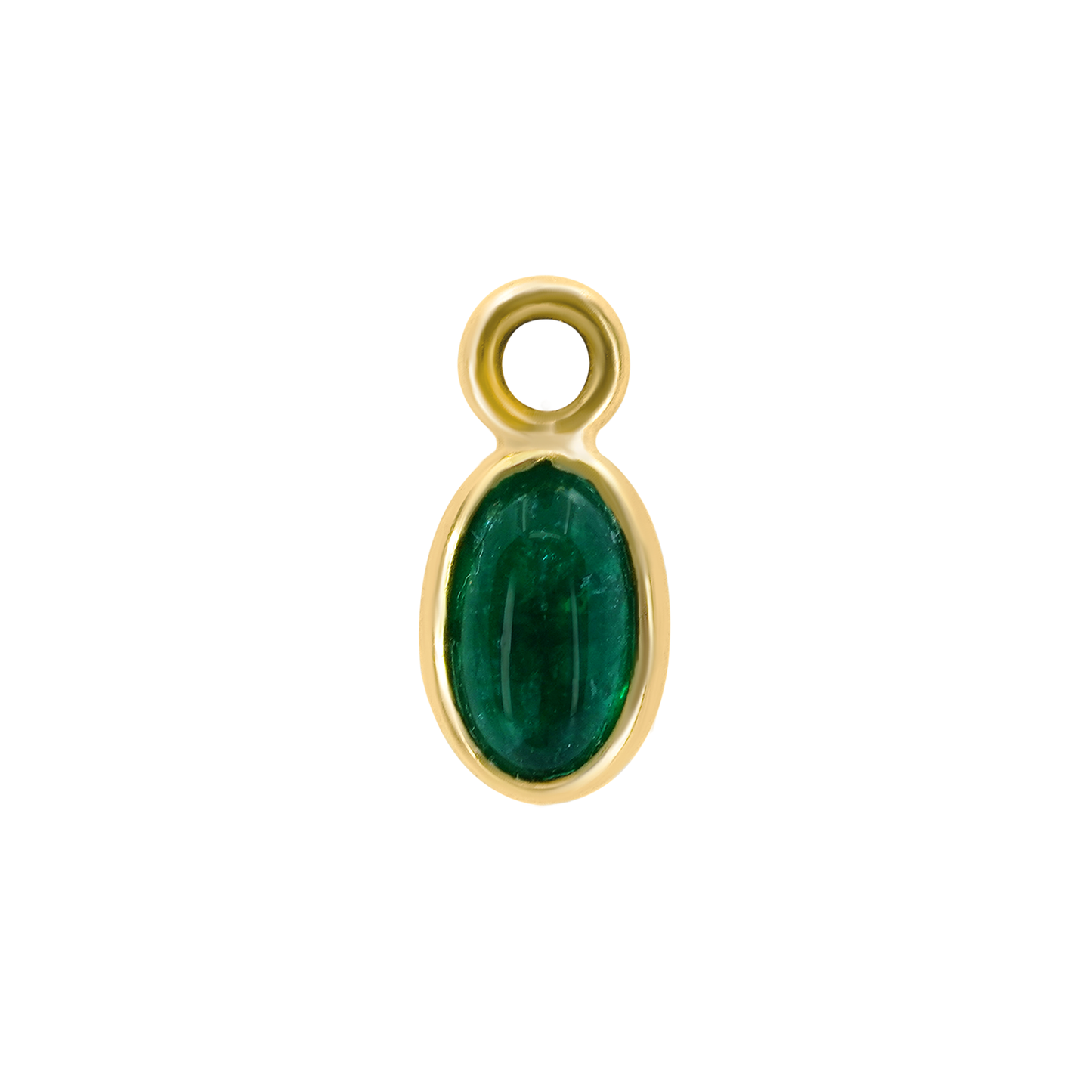 Oval Emerald Cabochon Dangle Charm