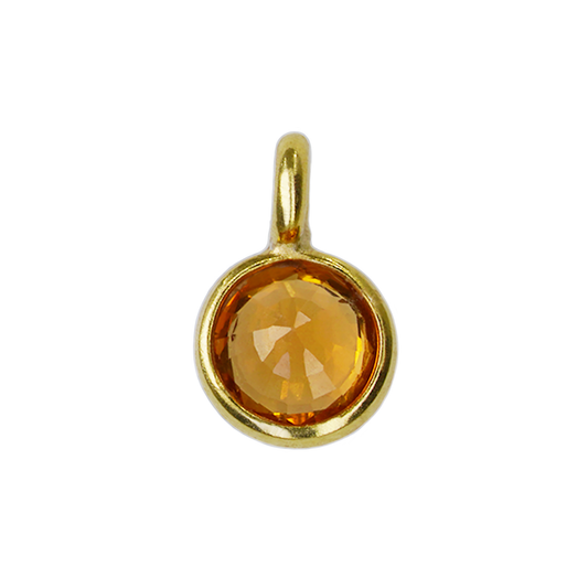 Round Orange Sapphire Charm