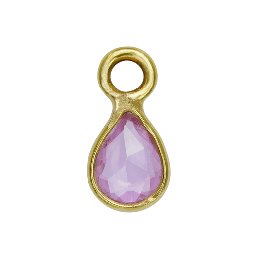 Pink Tourmaline Teardrop Charm