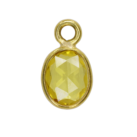 Oval Yellow Sapphire Charm