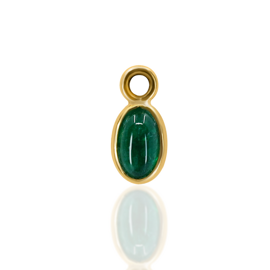 Cabochon Emerald Oval Dangle Charm