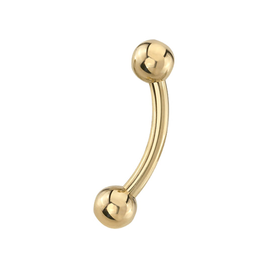 16ga Threadless Curved Barbell with 3mm Beads