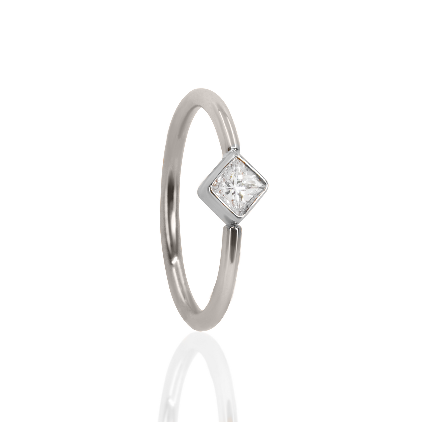 Princess Diamond Seam Ring | 18 Gauge, 3/8"