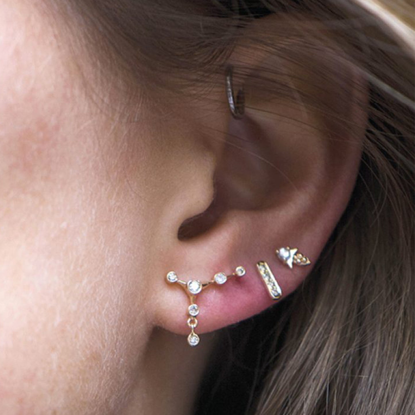 Six Diamond Constellation Earring