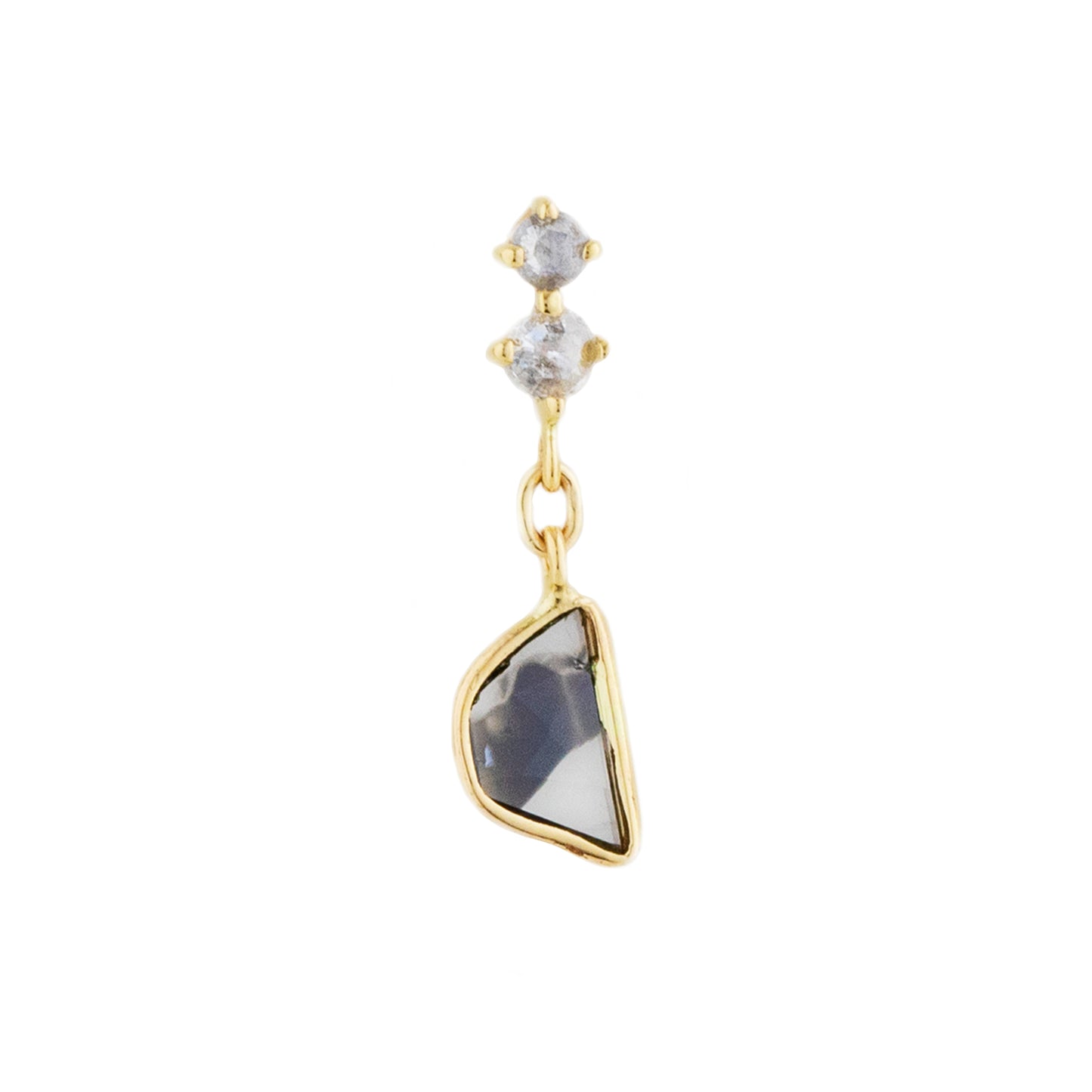 Dangling Diamond Slice Earring