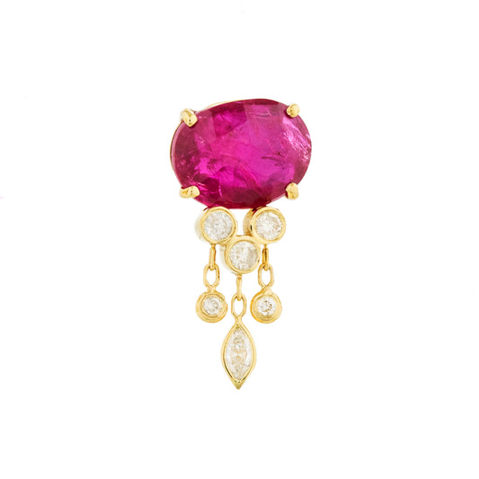 Ruby Jellyfish Earring