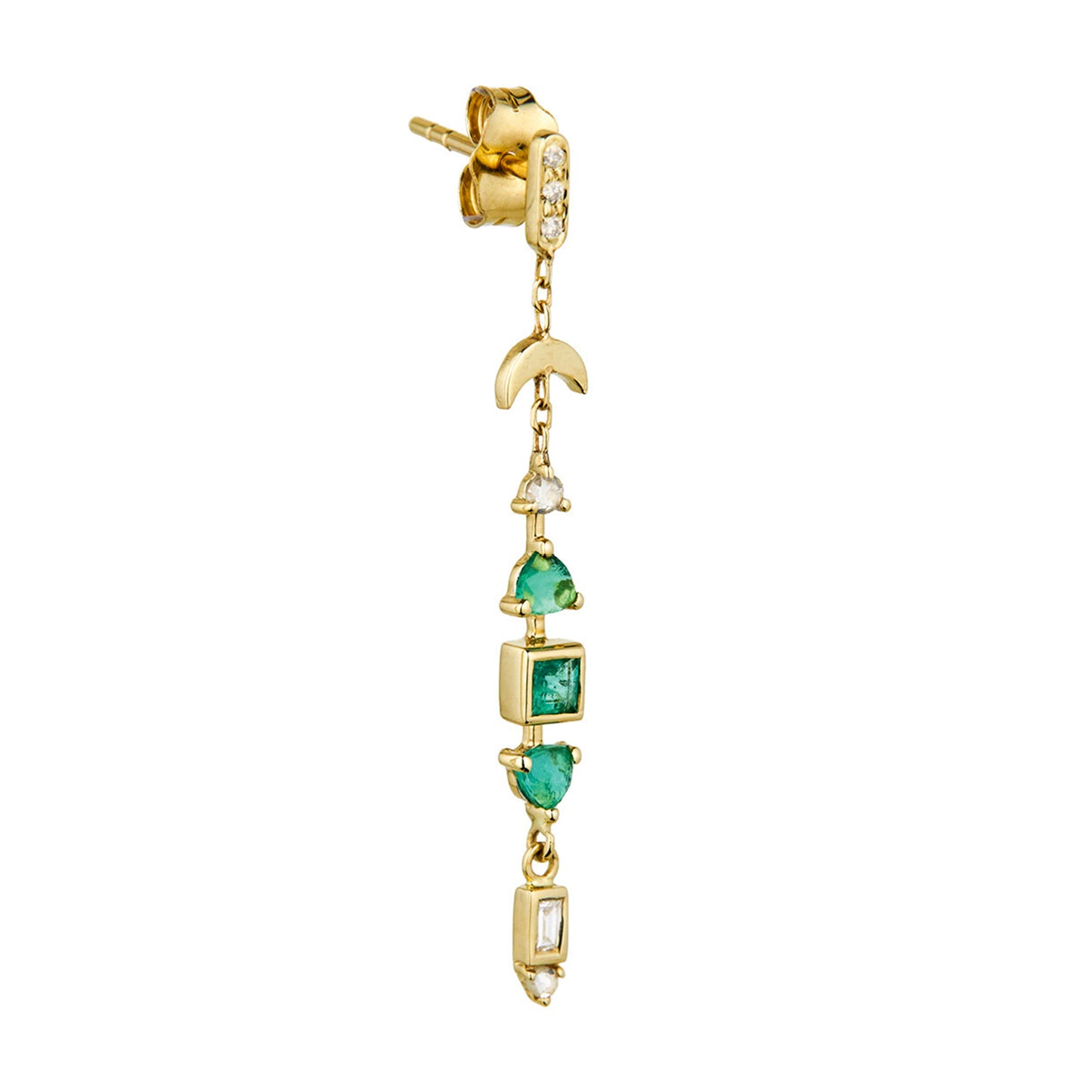 Emerald Totem Drop Earring