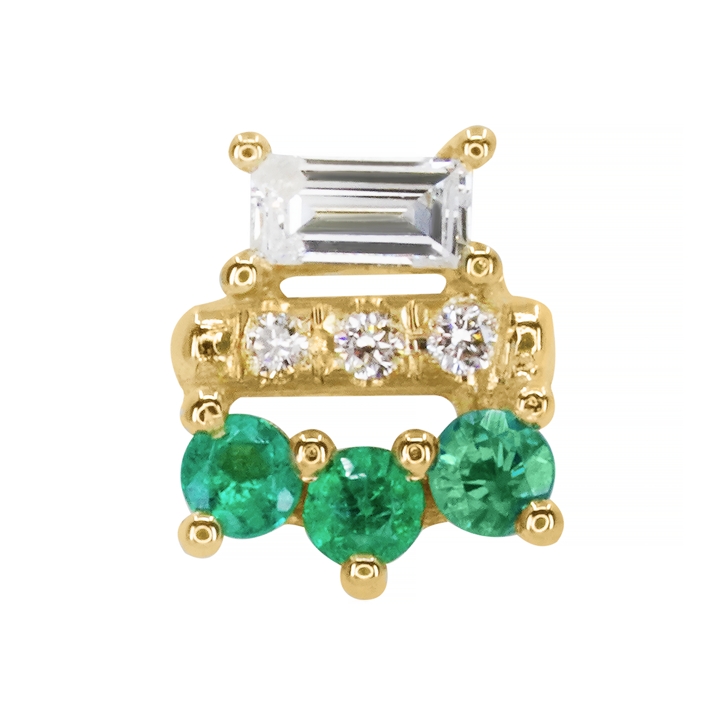 Baguette Emerald Lace Threaded End