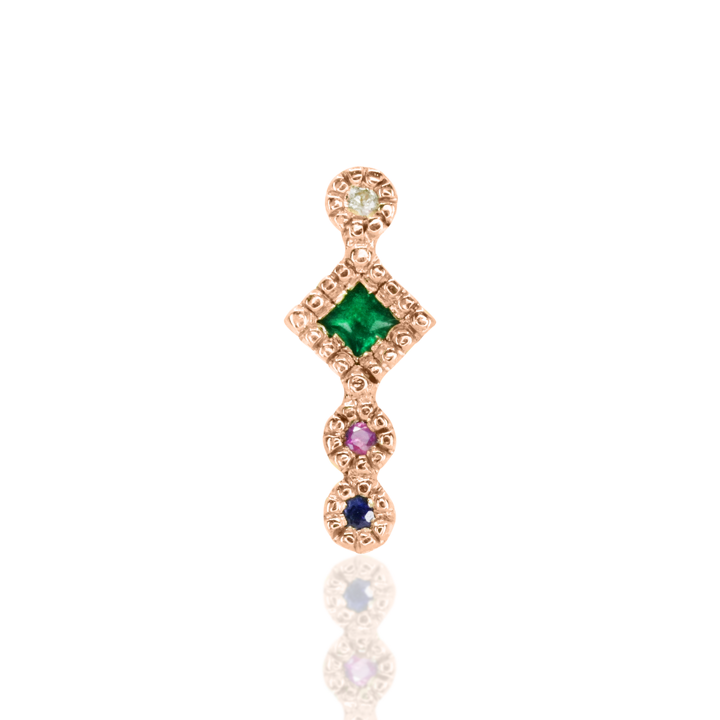 Emerald Journey with Multi Sapphire Threaded End