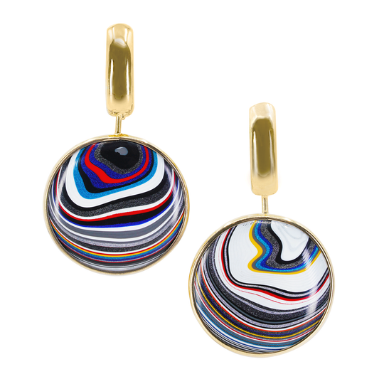 Fordite Mini Disc Earrings