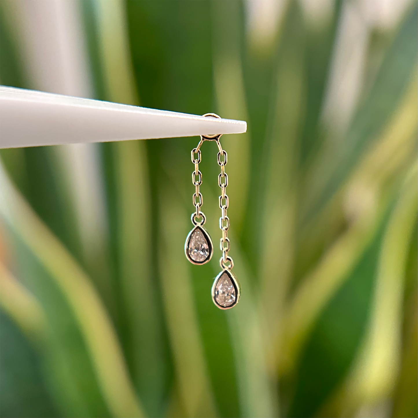 Double Pear Diamond Dangle