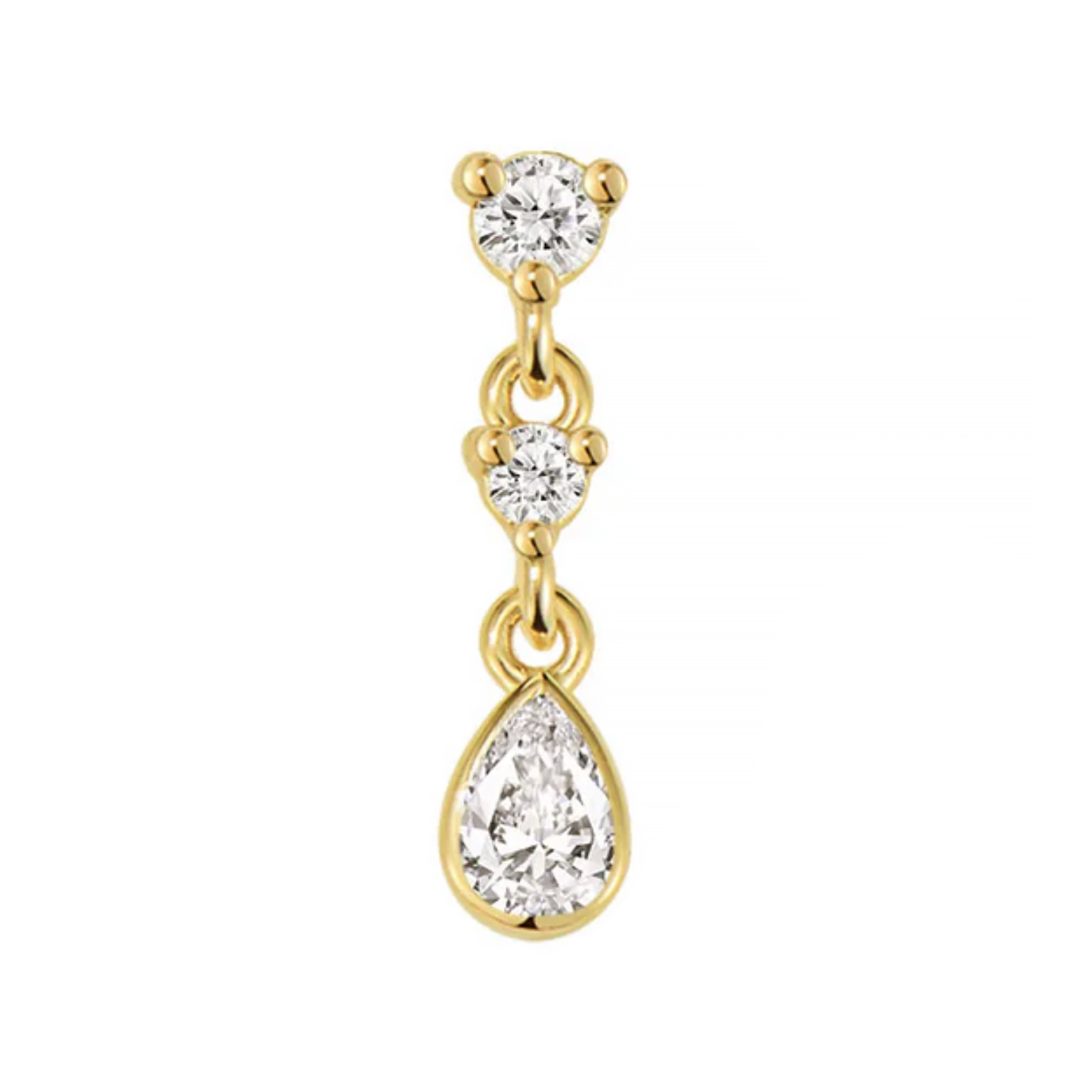 Cascade II Threadless End with Pear Diamond