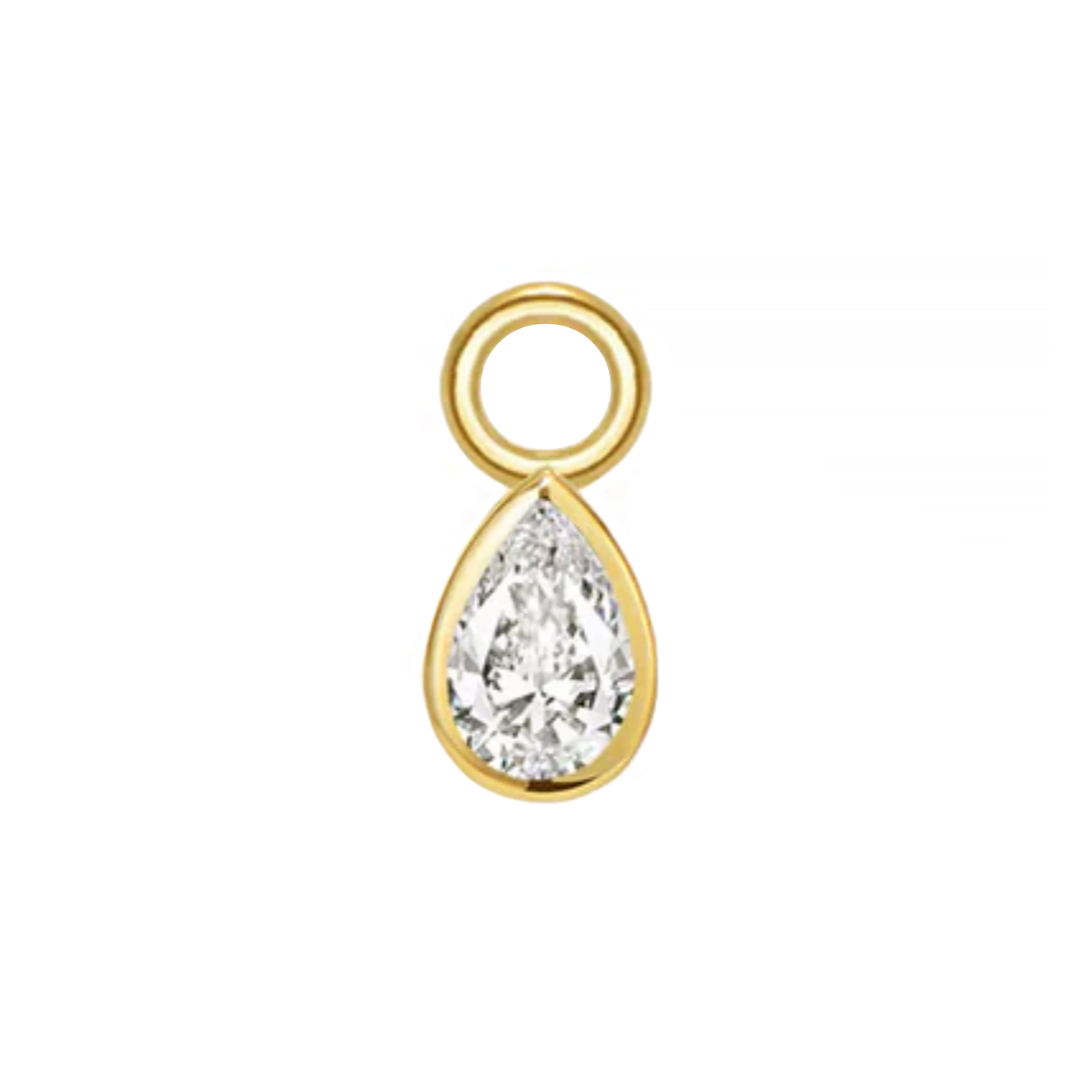 Mini Diamond Pear Bezel Charm