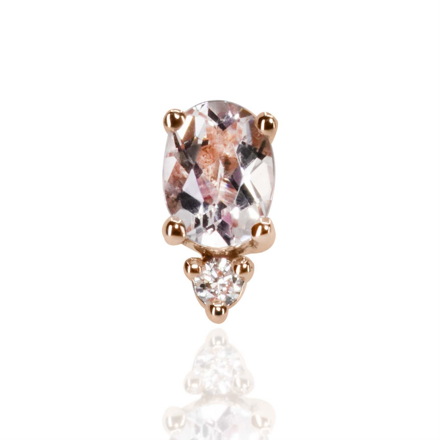 Pippa with Oval Morganite and Diamond Threadless End