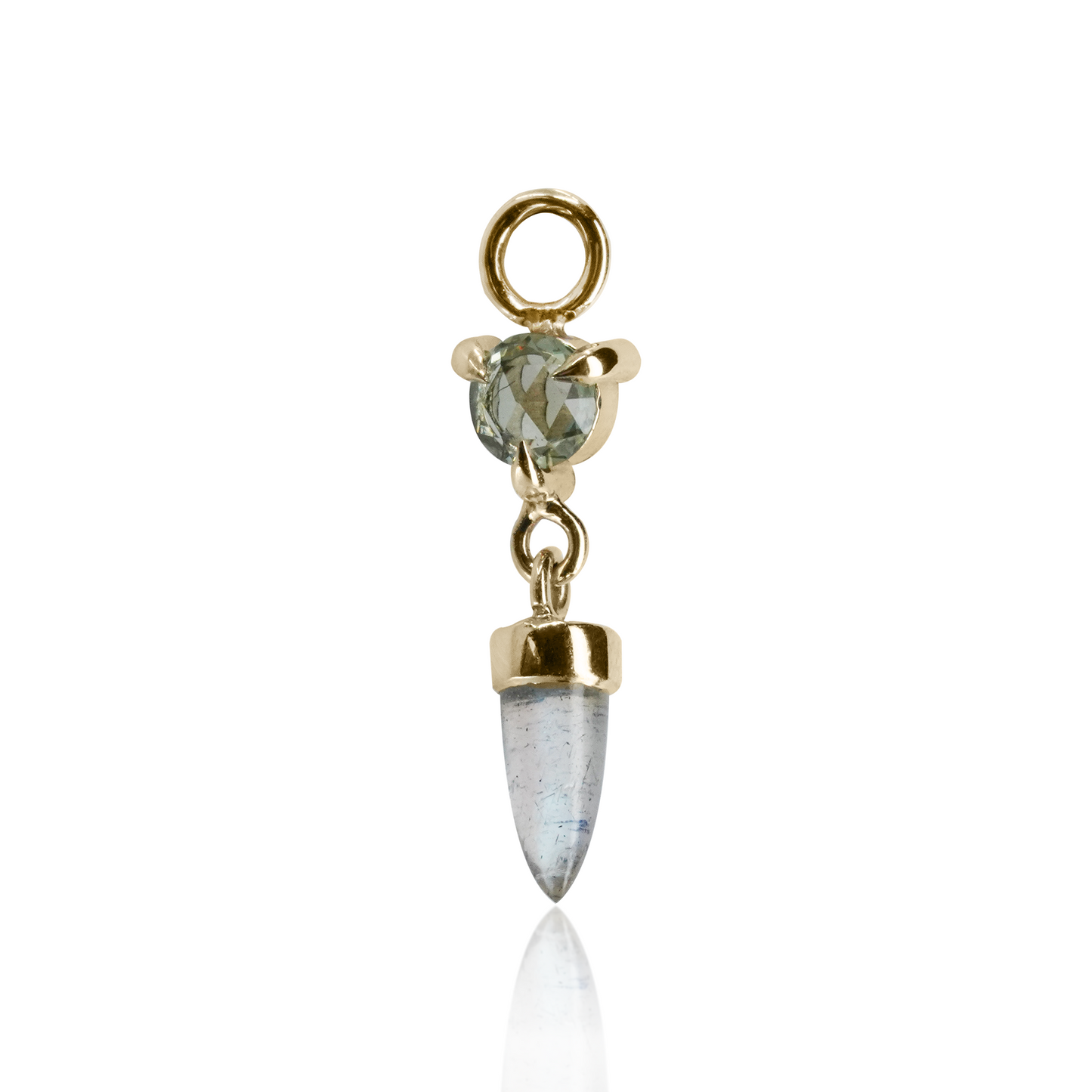 14k Mini Unicorn Dangle Charm in Assorted Gemstones