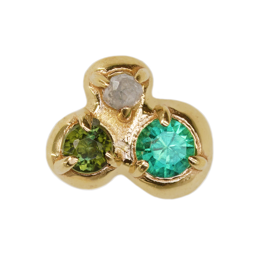 Gemstone Cluster Threadless End