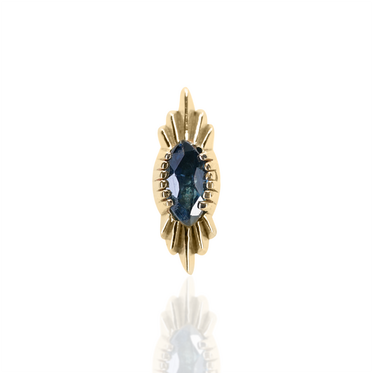 Double Deco Marquise with Blue Sapphire Threadless End
