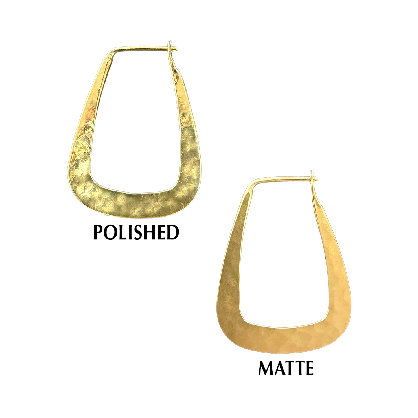 Hammered Prism Hoop Earrings