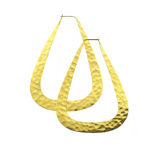 Hammered Prism Hoop Earrings