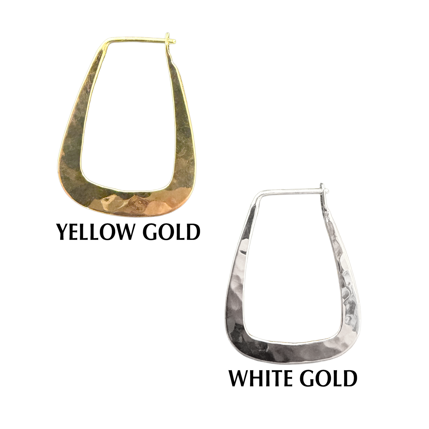 Hammered Prism Hoop Earrings