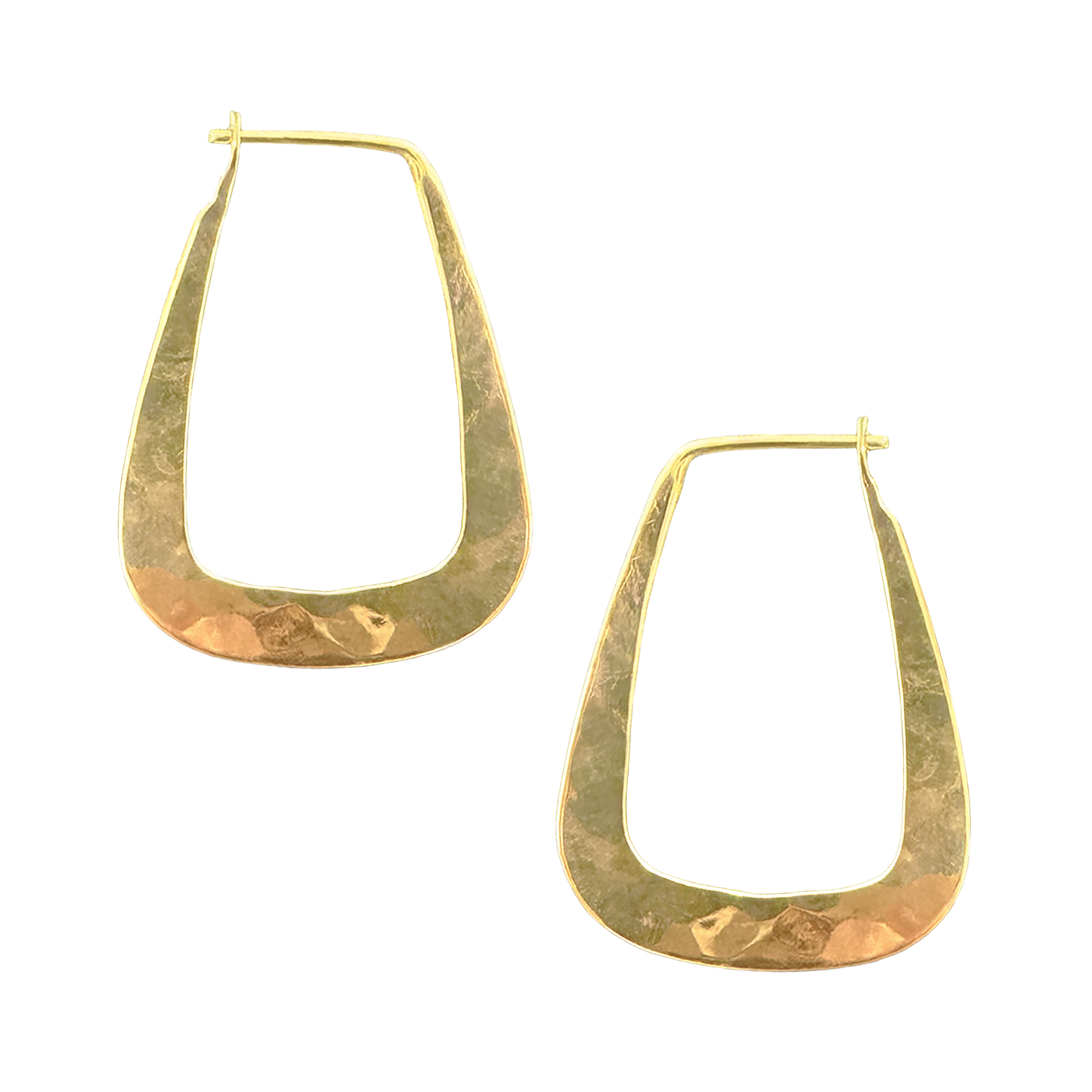 Hammered Prism Hoop Earrings