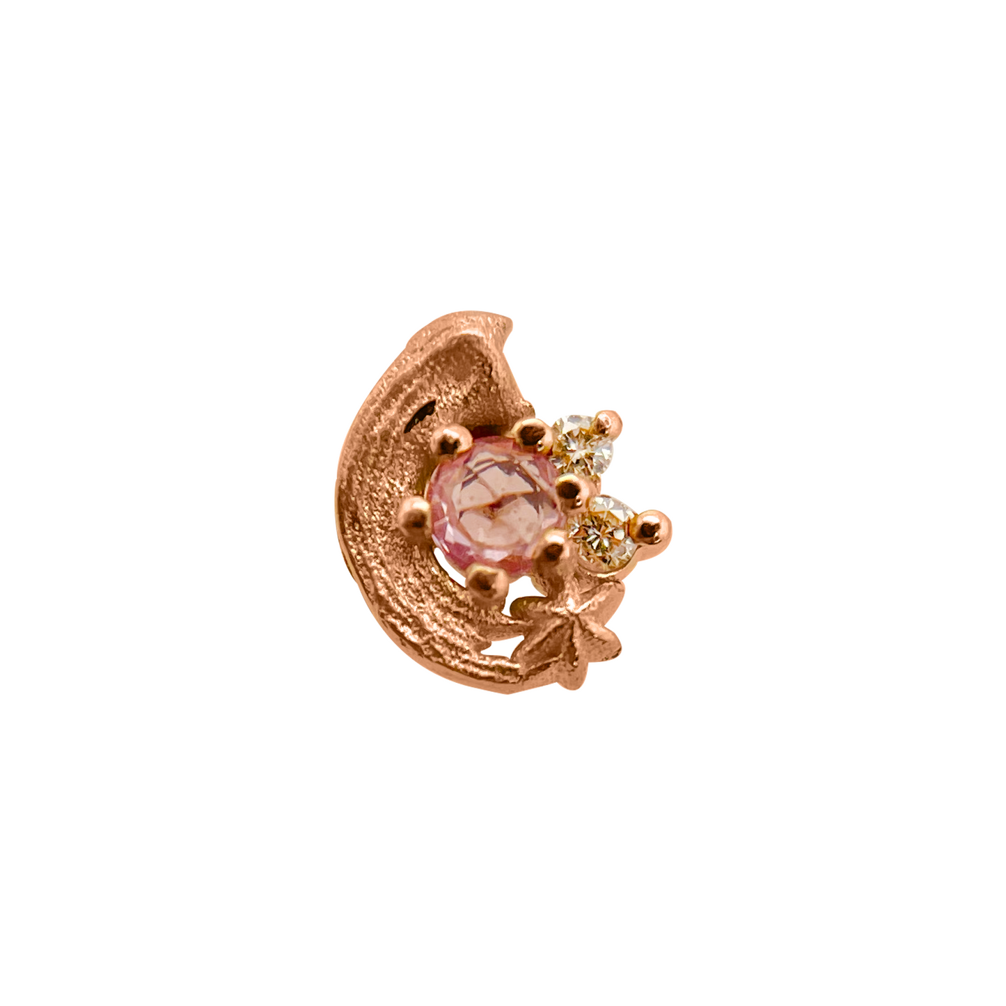 Potter's Pink with Pink Sapphire with Diamond Threaded End