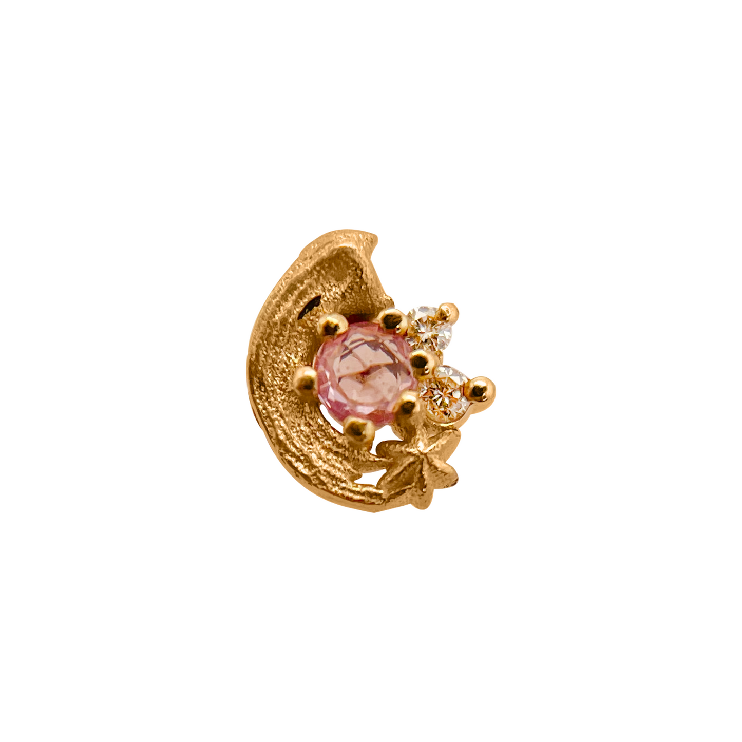 Potter's Pink with Pink Sapphire with Diamond Threaded End