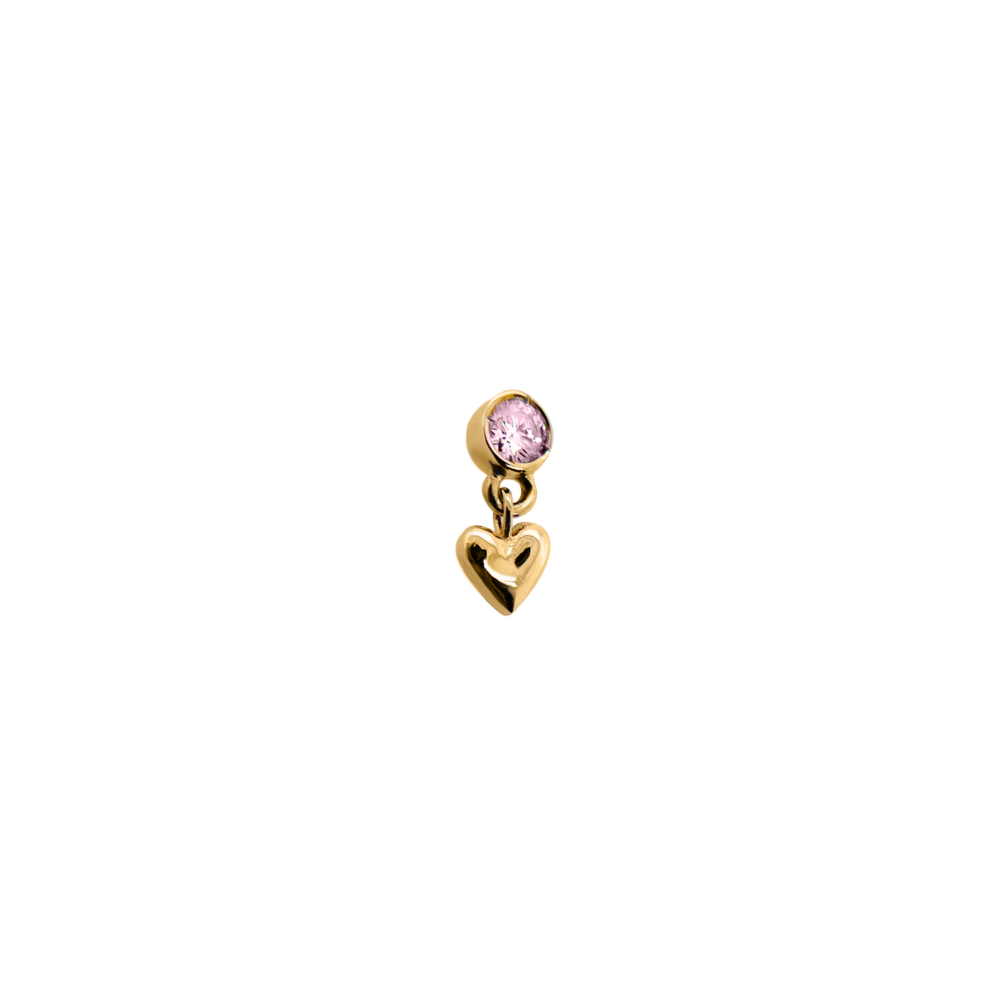 Baby Heart with Dangle Threaded Stud