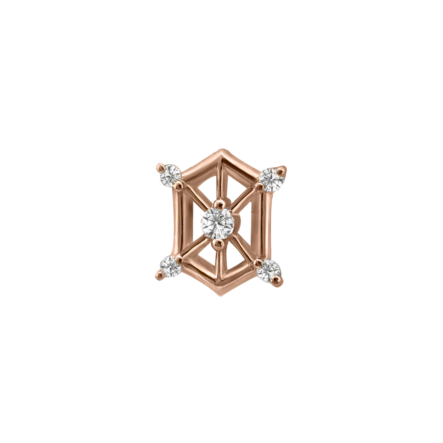 Line Hexagon with Diamond Threadless End