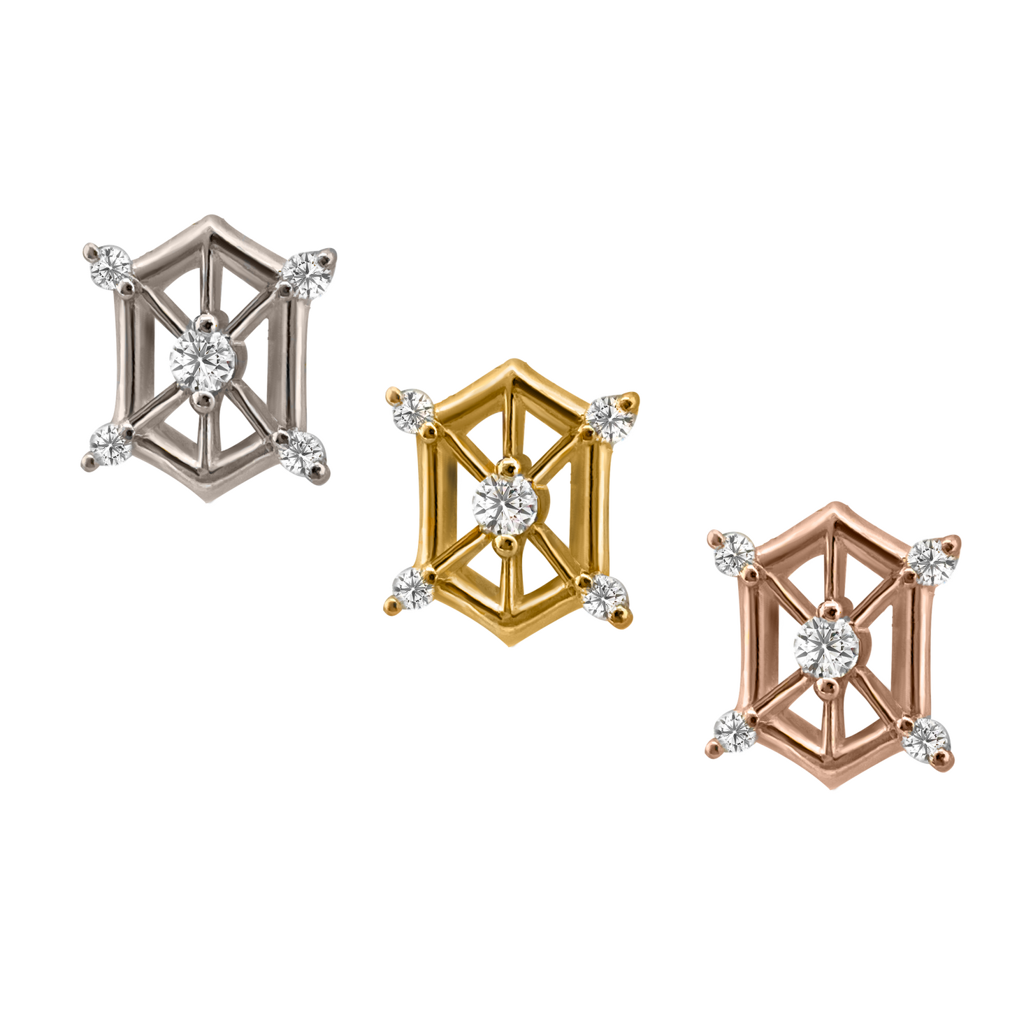 Line Hexagon with Diamond Threadless End